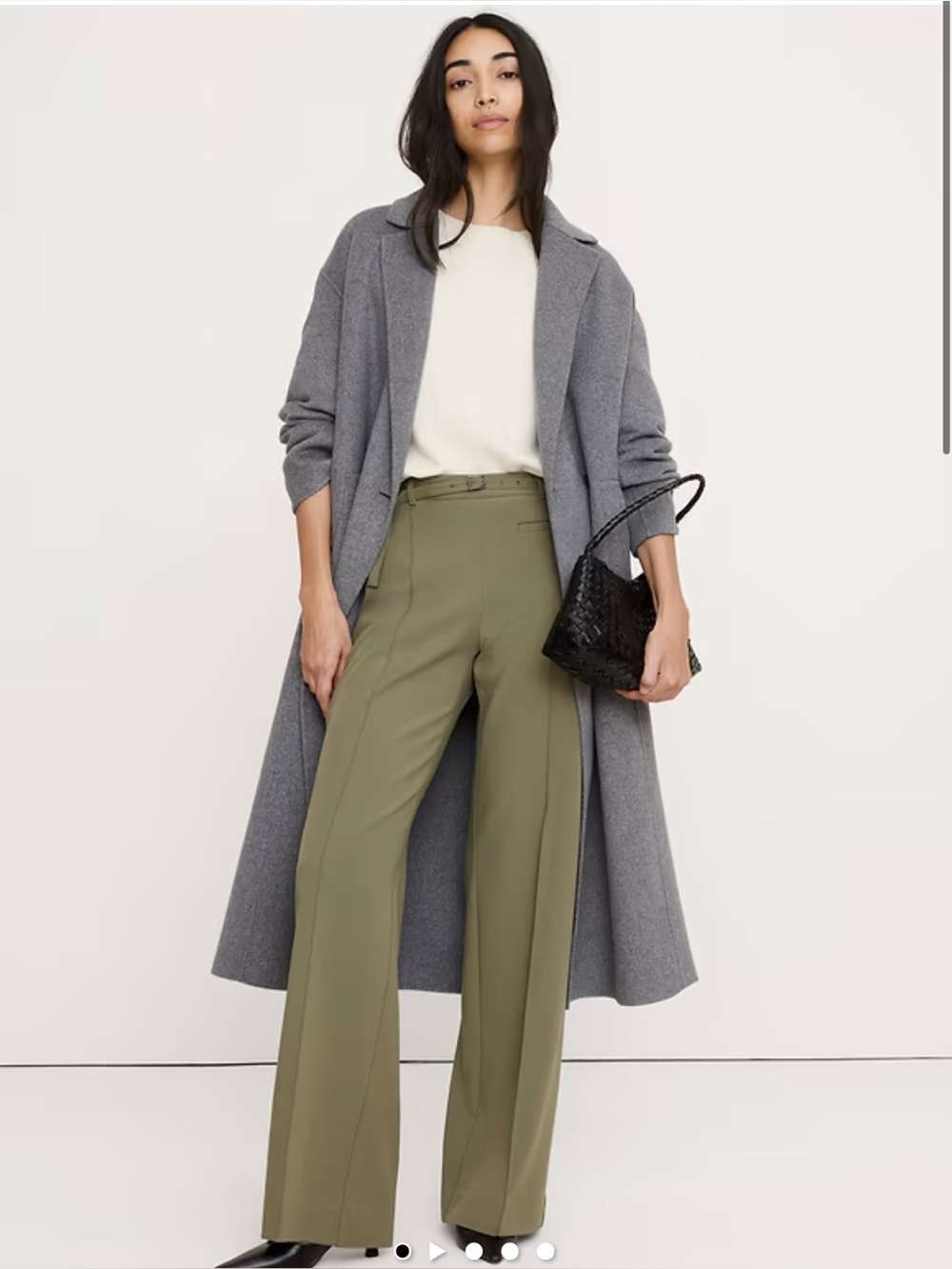 NWT Banana Republic Mid-Rise Wide-Leg City Stretch Pants Size 4P